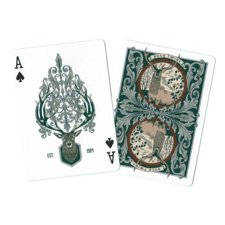 Las Antler Buck Twins Playing Cards (Verde) | TodoMagia