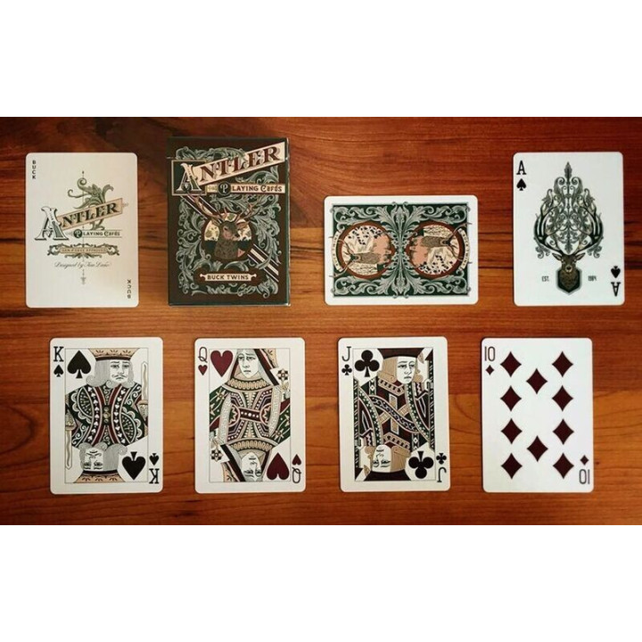Las Antler Buck Twins Playing Cards (Verde) | TodoMagia
